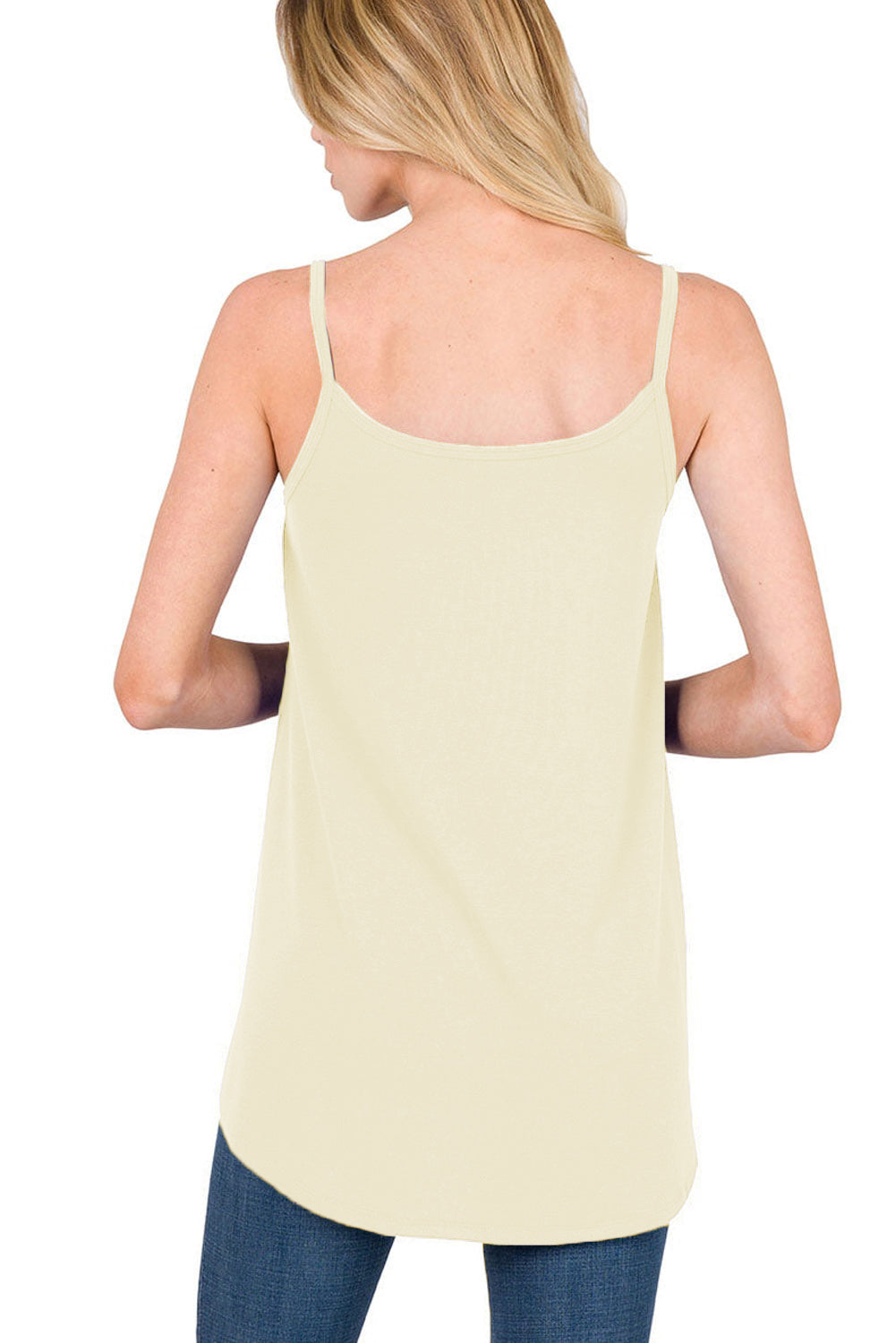 Pitaya Pink Spaghetti Strap V-Neck Flowy Tunic Cami Top