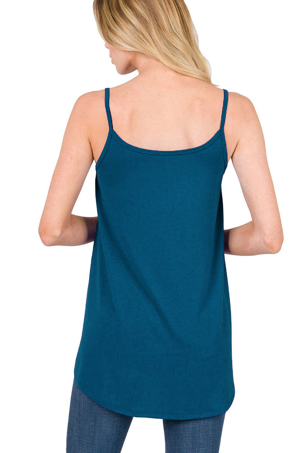 Pitaya Pink Spaghetti Strap V-Neck Flowy Tunic Cami Top