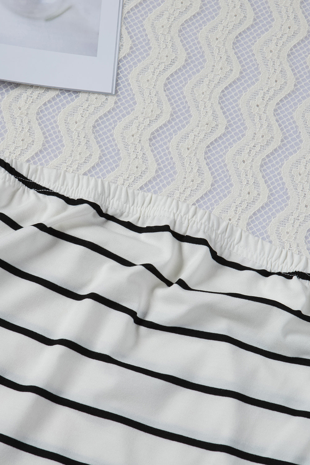 Black Casual Striped Strapless Bandeau Summer Top