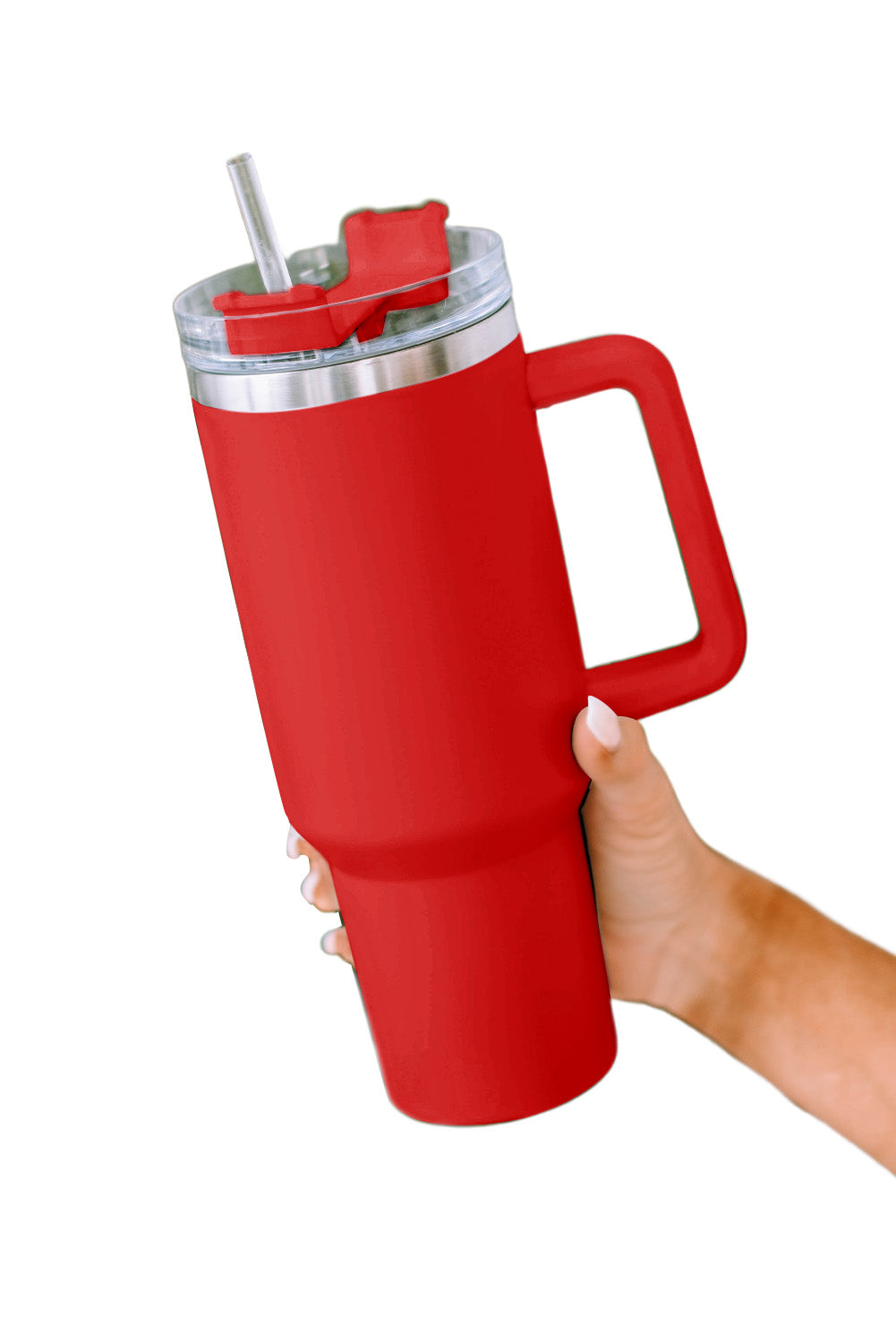 Light Blue 304 Stainless Steel Double Insulated Tumbler Mug with Straw