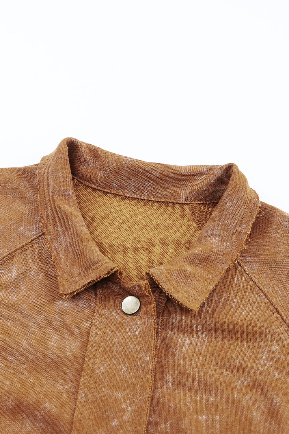 Khaki Snap Button Casual Jacket with Flap Pockets
