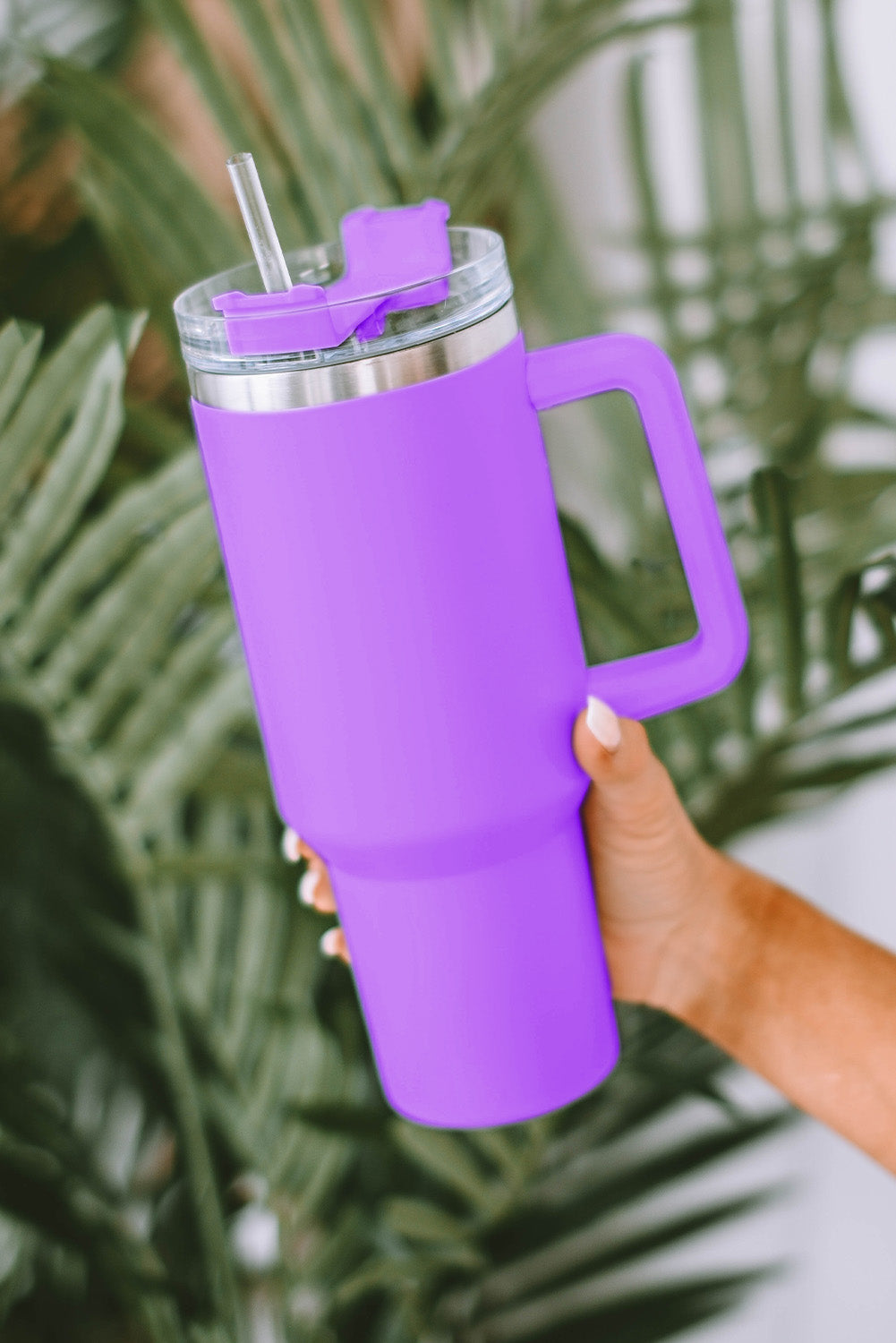 Light Blue 304 Stainless Steel Double Insulated Tumbler Mug with Straw