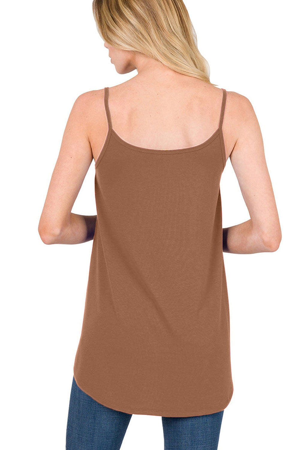 Pitaya Pink Spaghetti Strap V-Neck Flowy Tunic Cami Top