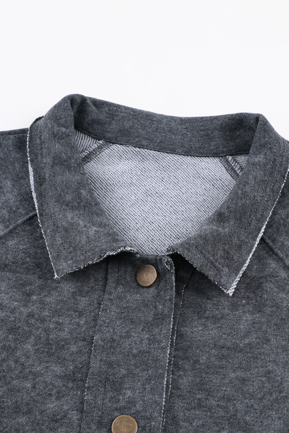 Khaki Snap Button Casual Jacket with Flap Pockets