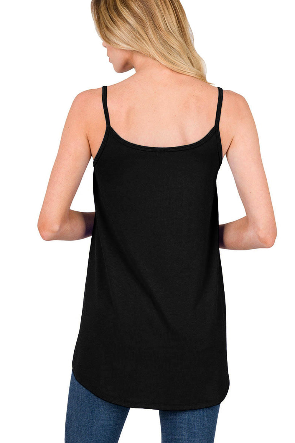 Pitaya Pink Spaghetti Strap V-Neck Flowy Tunic Cami Top