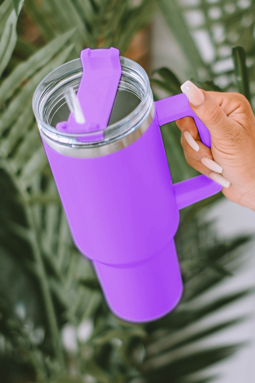 Light Blue 304 Stainless Steel Double Insulated Tumbler Mug with Straw