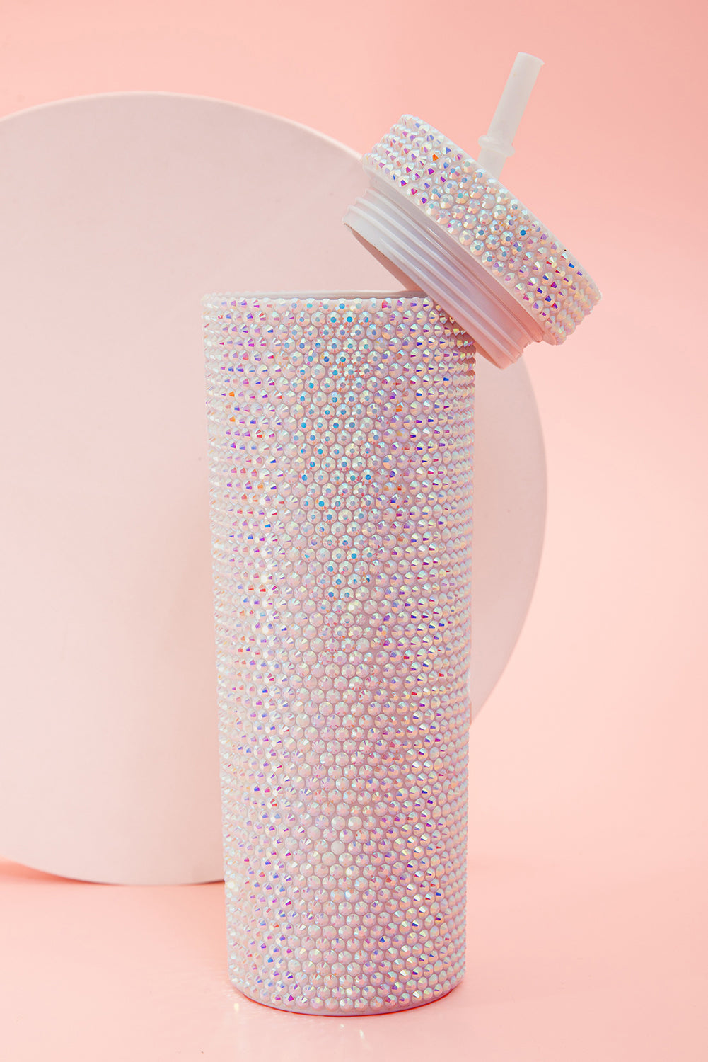 Black 16oz Full Rhinestone Straw Tumbler Cup