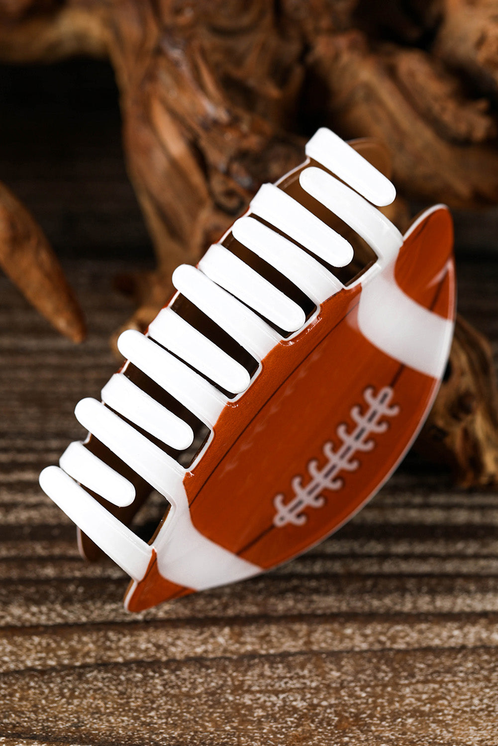 White Baseball Pattern Acrylic Large Hair Claw Clip