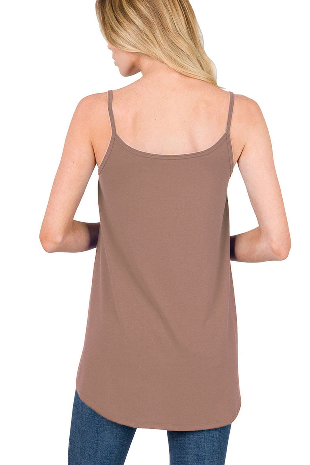 Pitaya Pink Spaghetti Strap V-Neck Flowy Tunic Cami Top