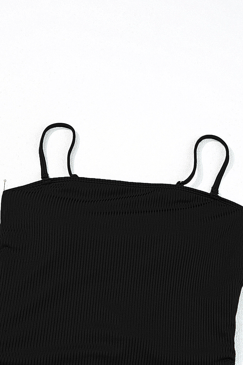 Black Side Drawstring Cutout Ribbed One Piece Swimsuit