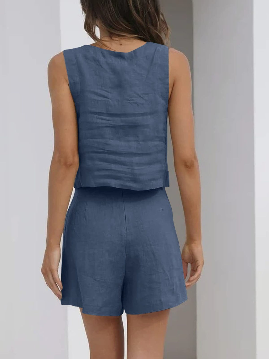 Square Neck Wide Strap Top and Shorts Set