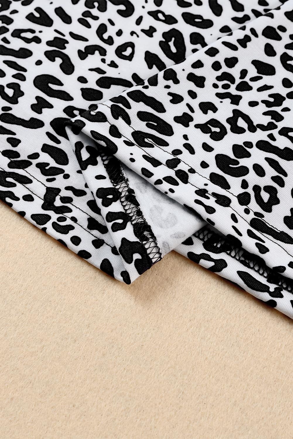 White Cheetah V Neck Casual Tank Top