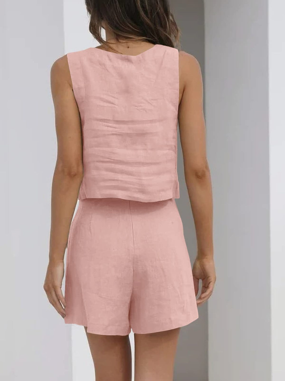 Square Neck Wide Strap Top and Shorts Set