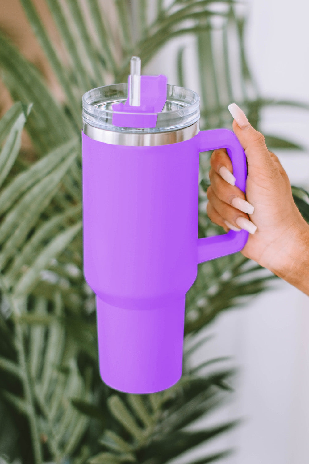Light Blue 304 Stainless Steel Double Insulated Tumbler Mug with Straw