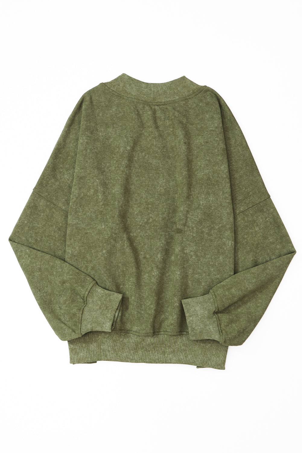 Sky Blue Plain Drop Shoulder Crew Neck Pullover Sweatshirt