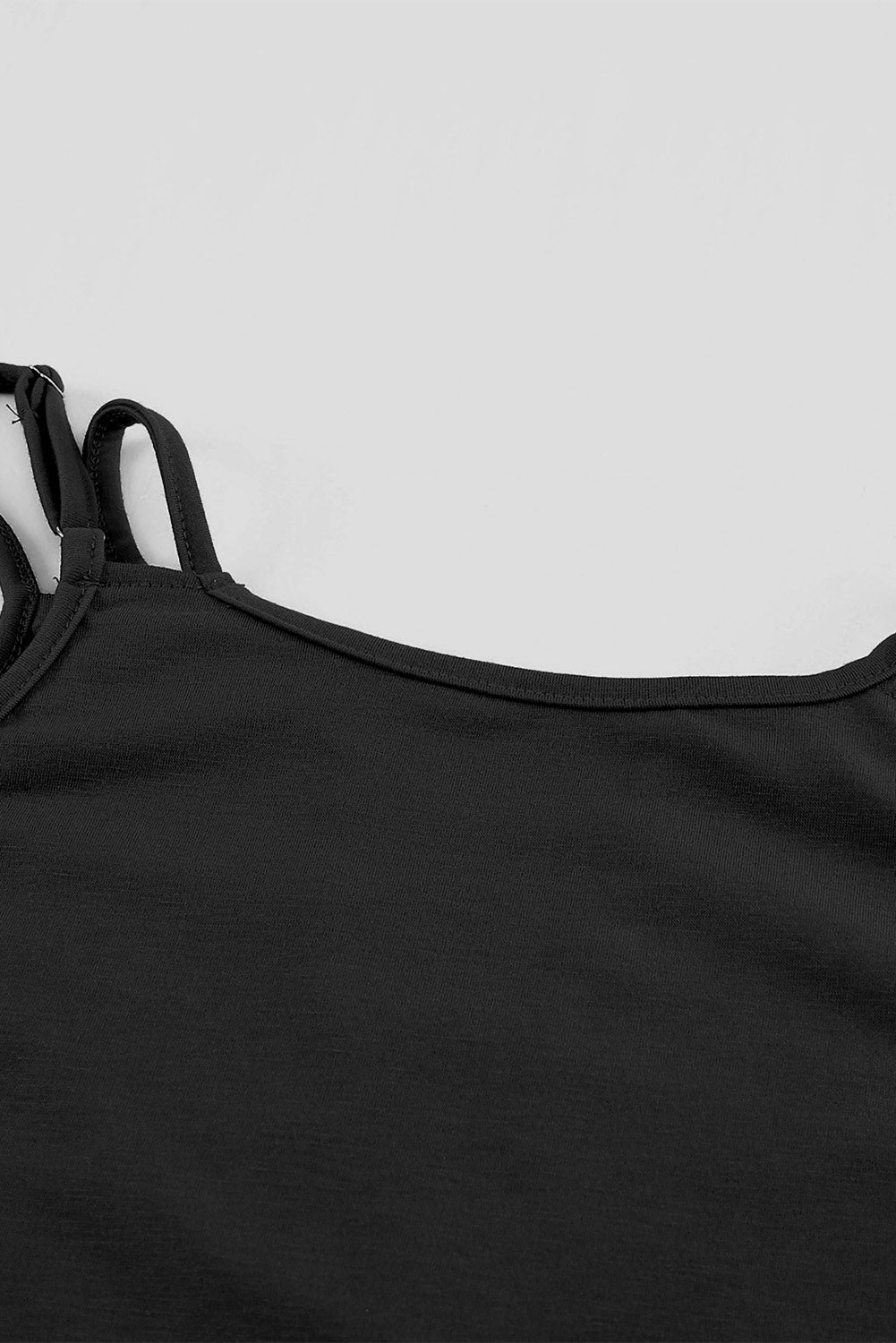Black Basic Ladder Hollow-out Cami Top