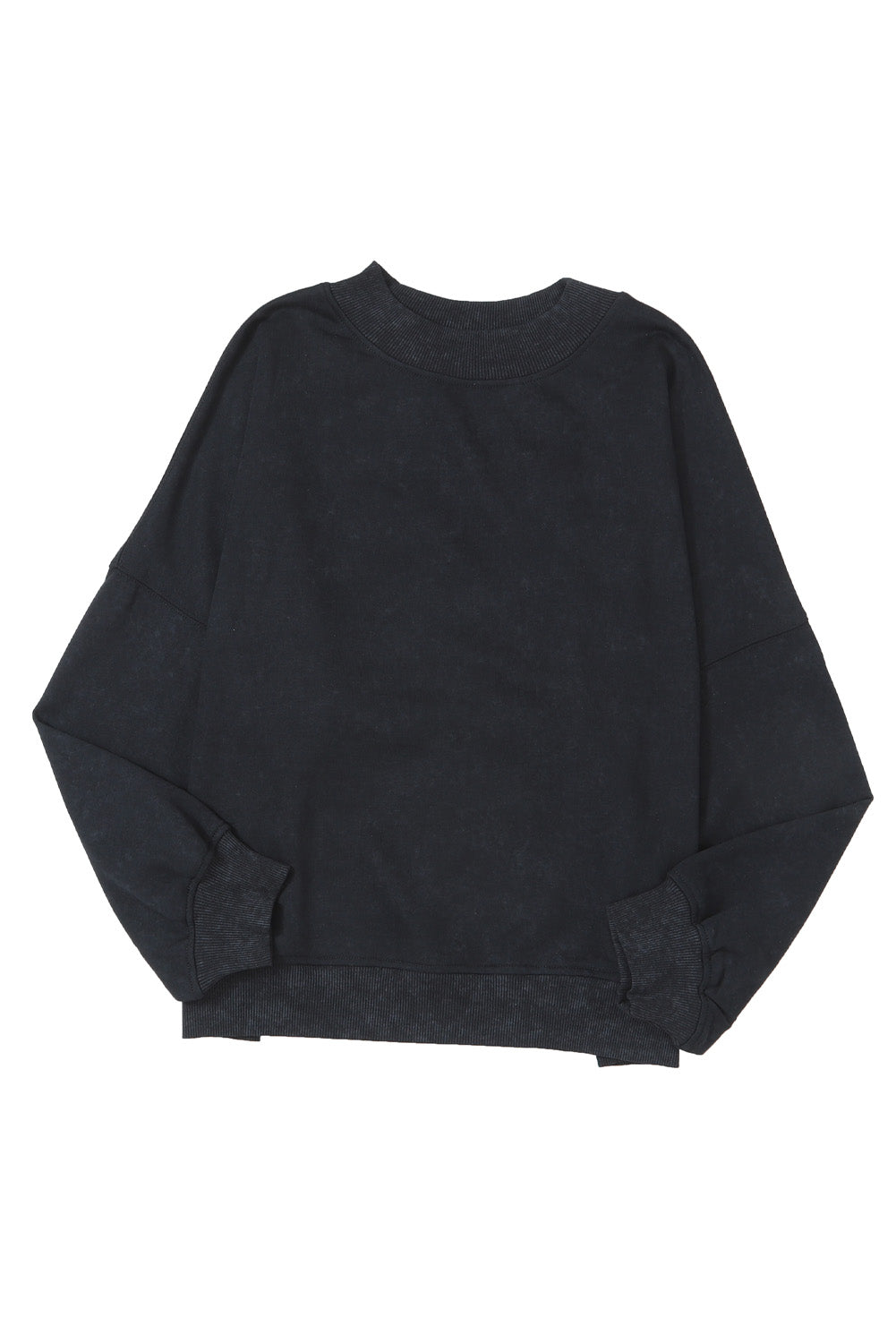 Sky Blue Plain Drop Shoulder Crew Neck Pullover Sweatshirt