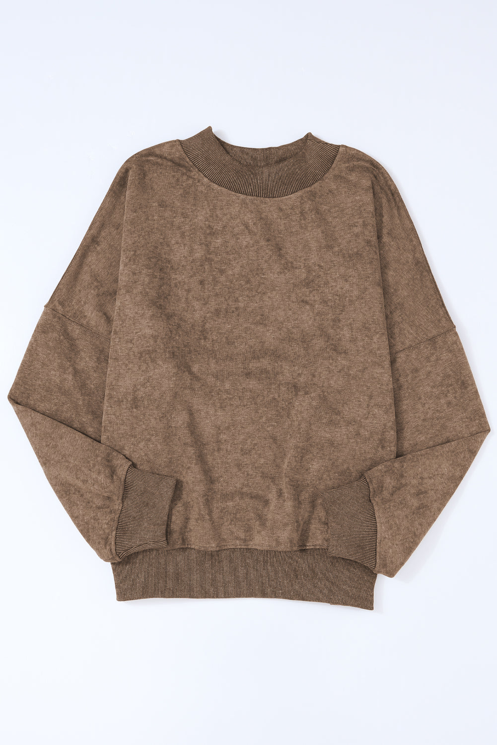 Sky Blue Plain Drop Shoulder Crew Neck Pullover Sweatshirt
