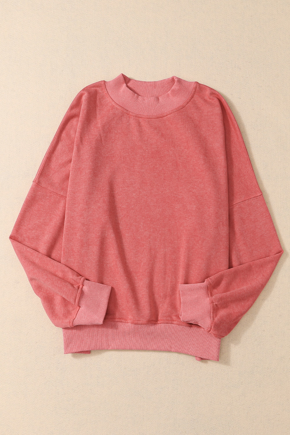 Sky Blue Plain Drop Shoulder Crew Neck Pullover Sweatshirt