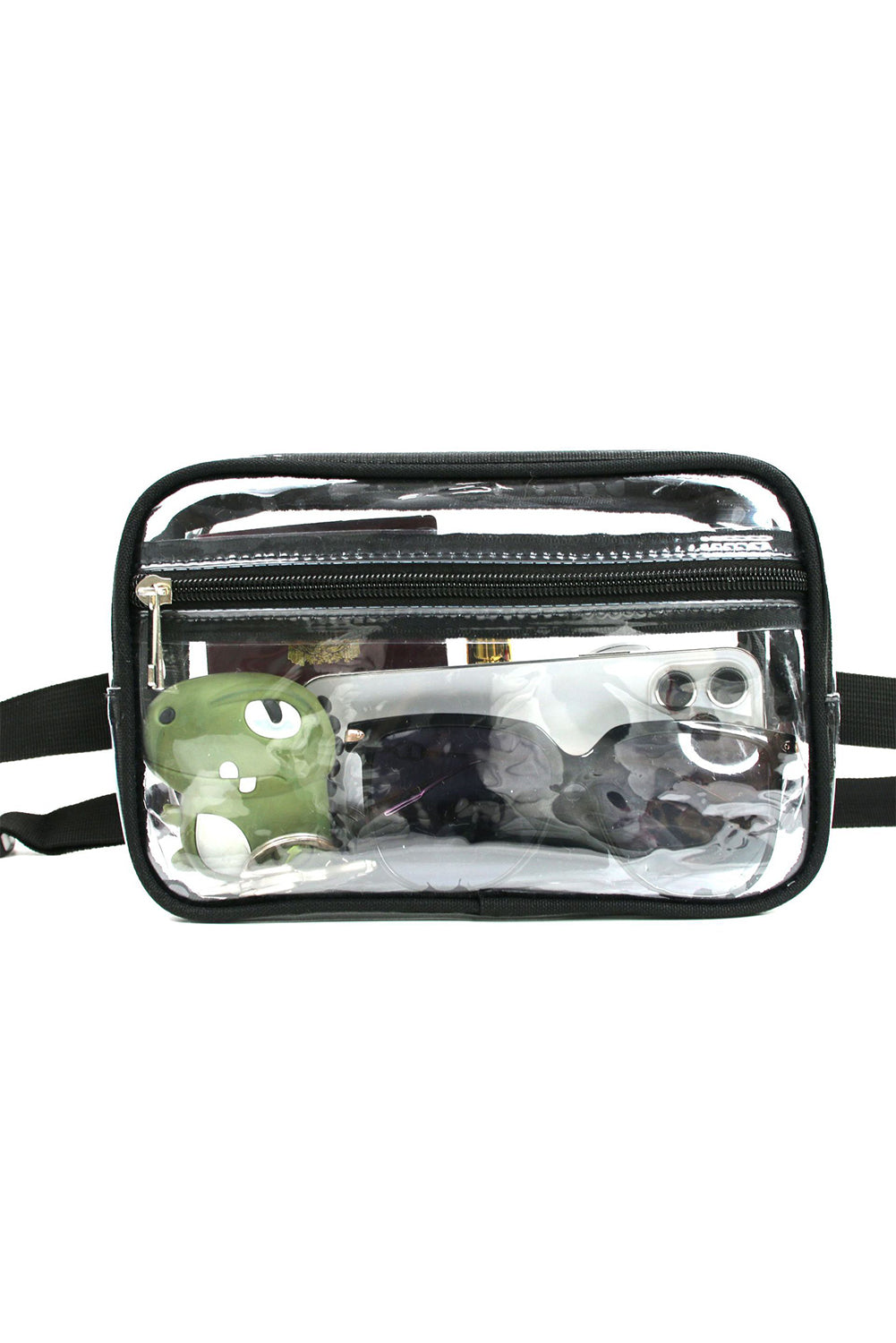 Black Clear PVC Adjustable Strap Crossbody Bag