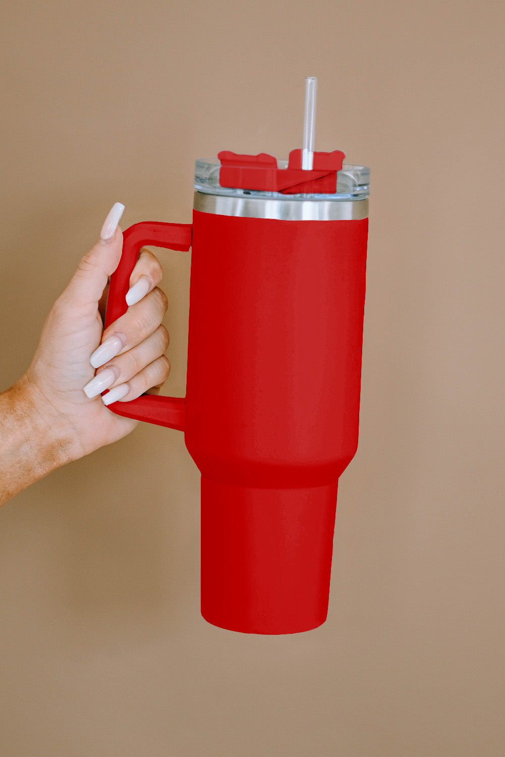 Light Blue 304 Stainless Steel Double Insulated Tumbler Mug with Straw