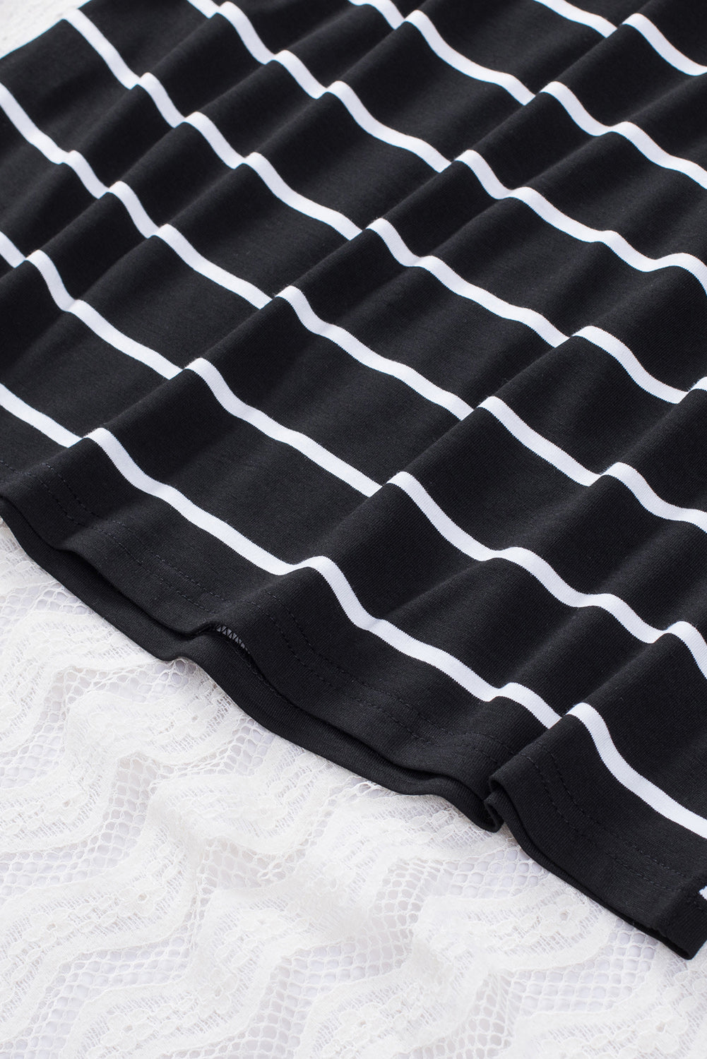 Black Casual Striped Strapless Bandeau Summer Top