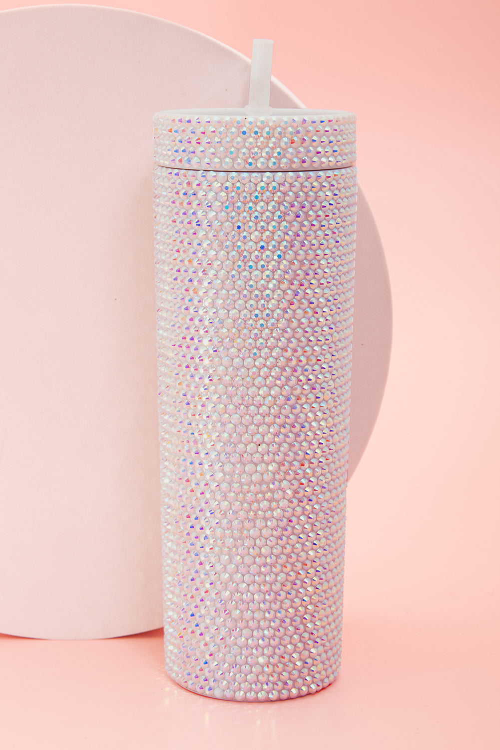 Black 16oz Full Rhinestone Straw Tumbler Cup
