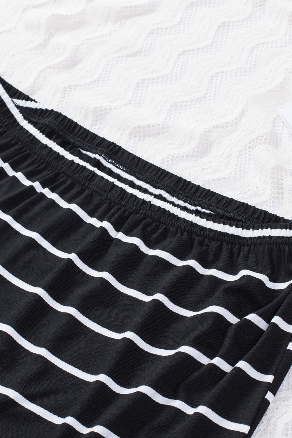 Black Casual Striped Strapless Bandeau Summer Top