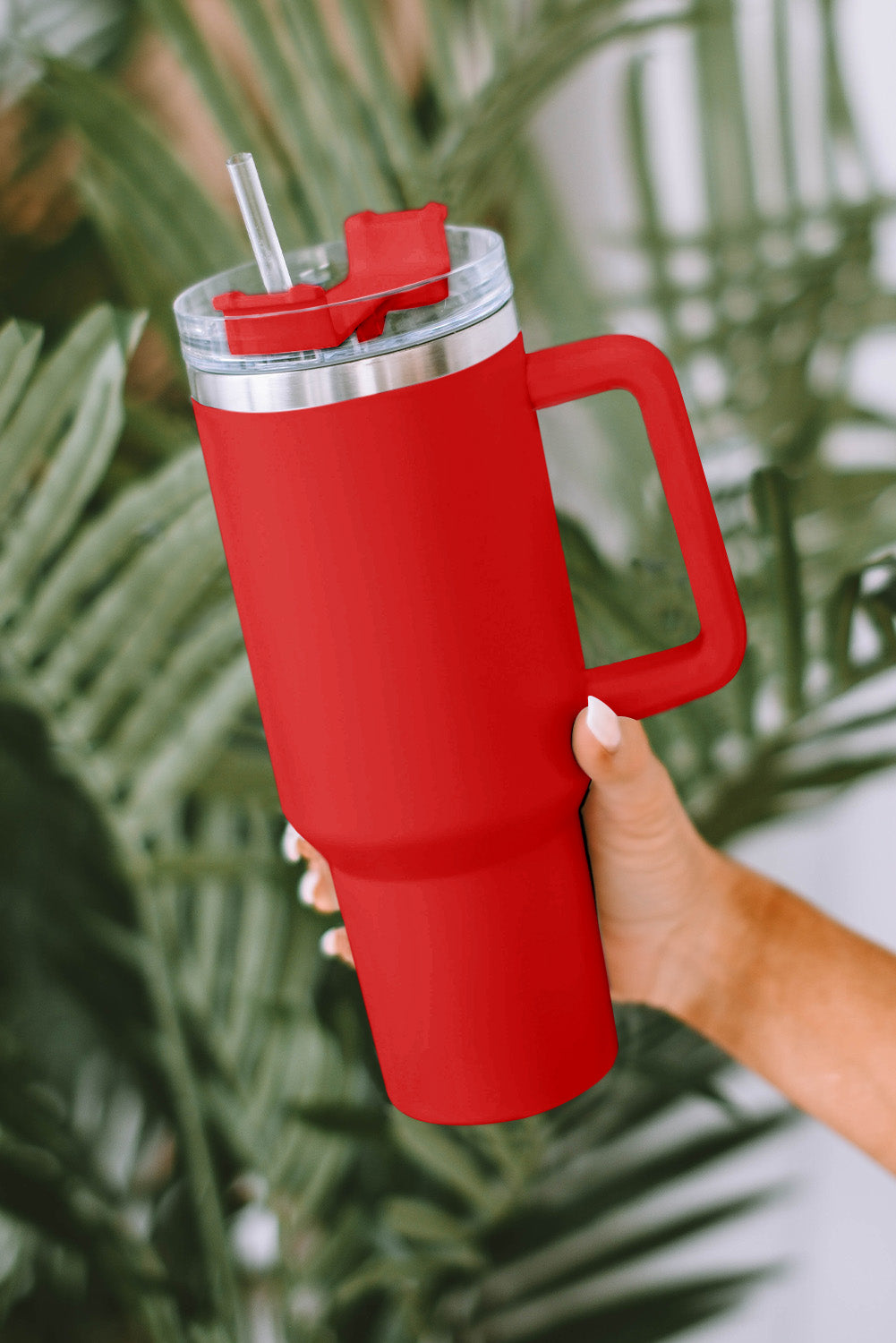 Light Blue 304 Stainless Steel Double Insulated Tumbler Mug with Straw