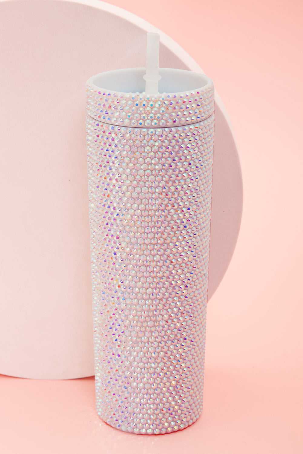 Black 16oz Full Rhinestone Straw Tumbler Cup