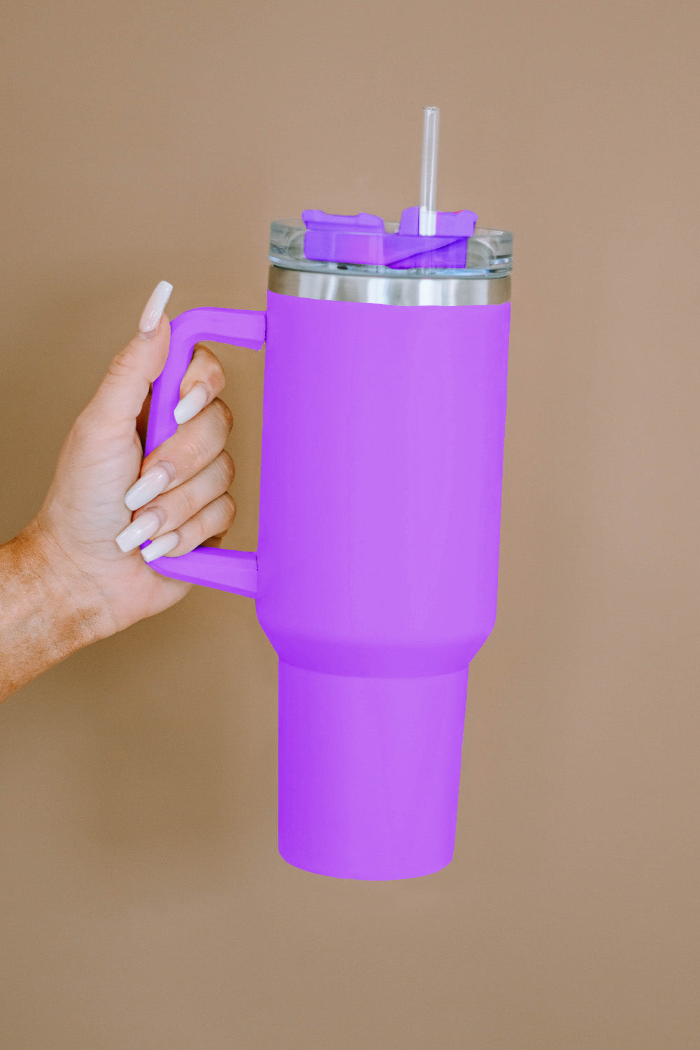 Light Blue 304 Stainless Steel Double Insulated Tumbler Mug with Straw