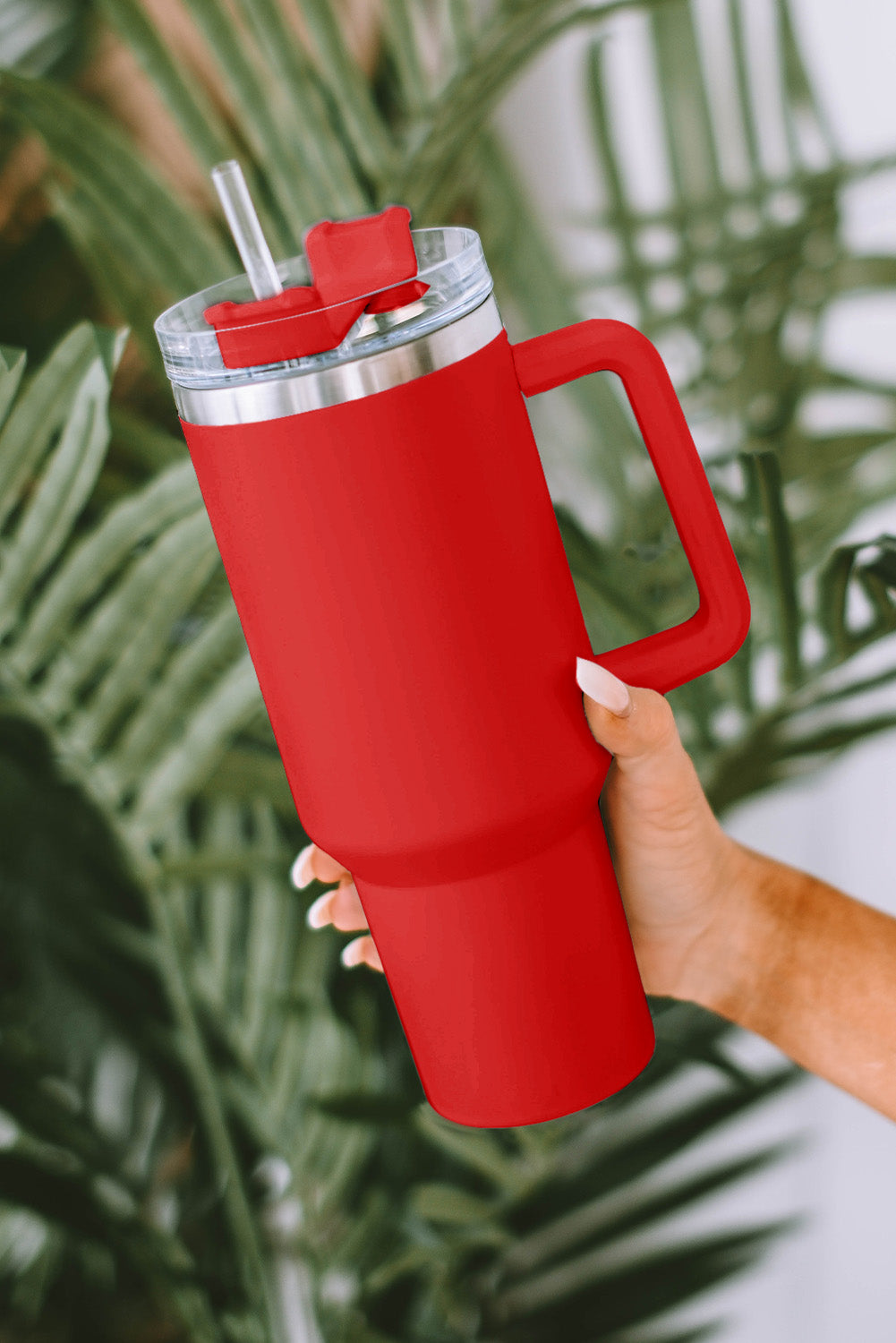 Light Blue 304 Stainless Steel Double Insulated Tumbler Mug with Straw