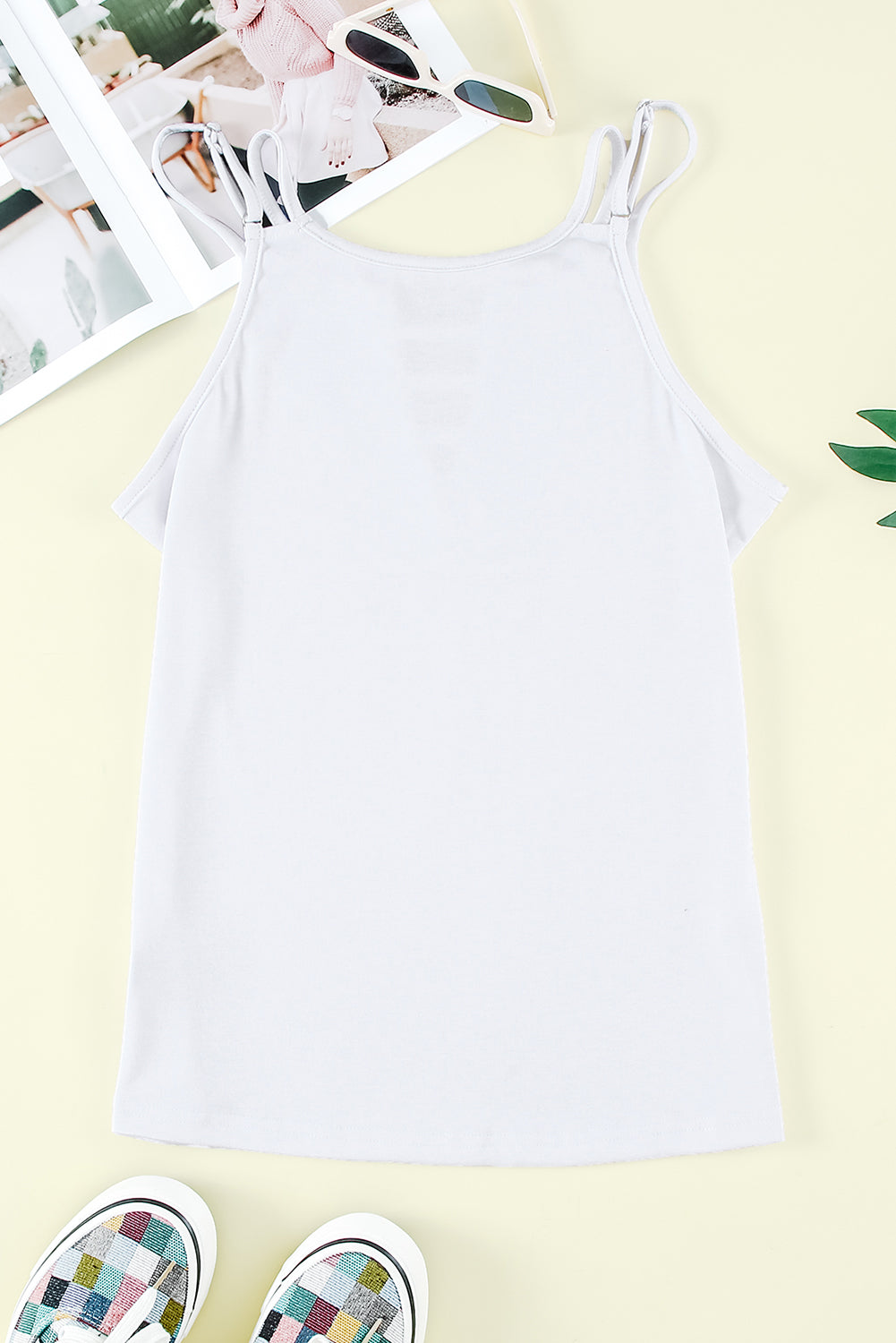 Black Basic Ladder Hollow-out Cami Top