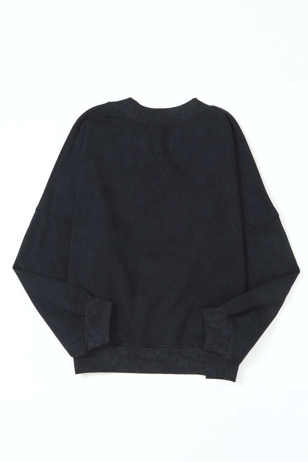 Sky Blue Plain Drop Shoulder Crew Neck Pullover Sweatshirt