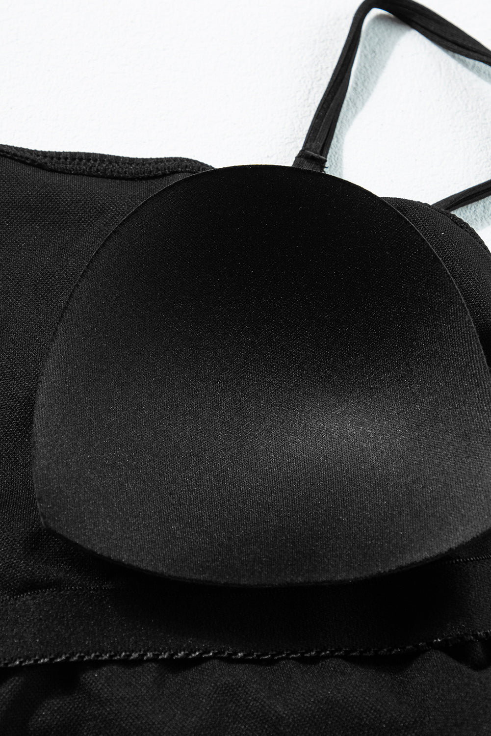 Black Side Drawstring Cutout Ribbed One Piece Swimsuit