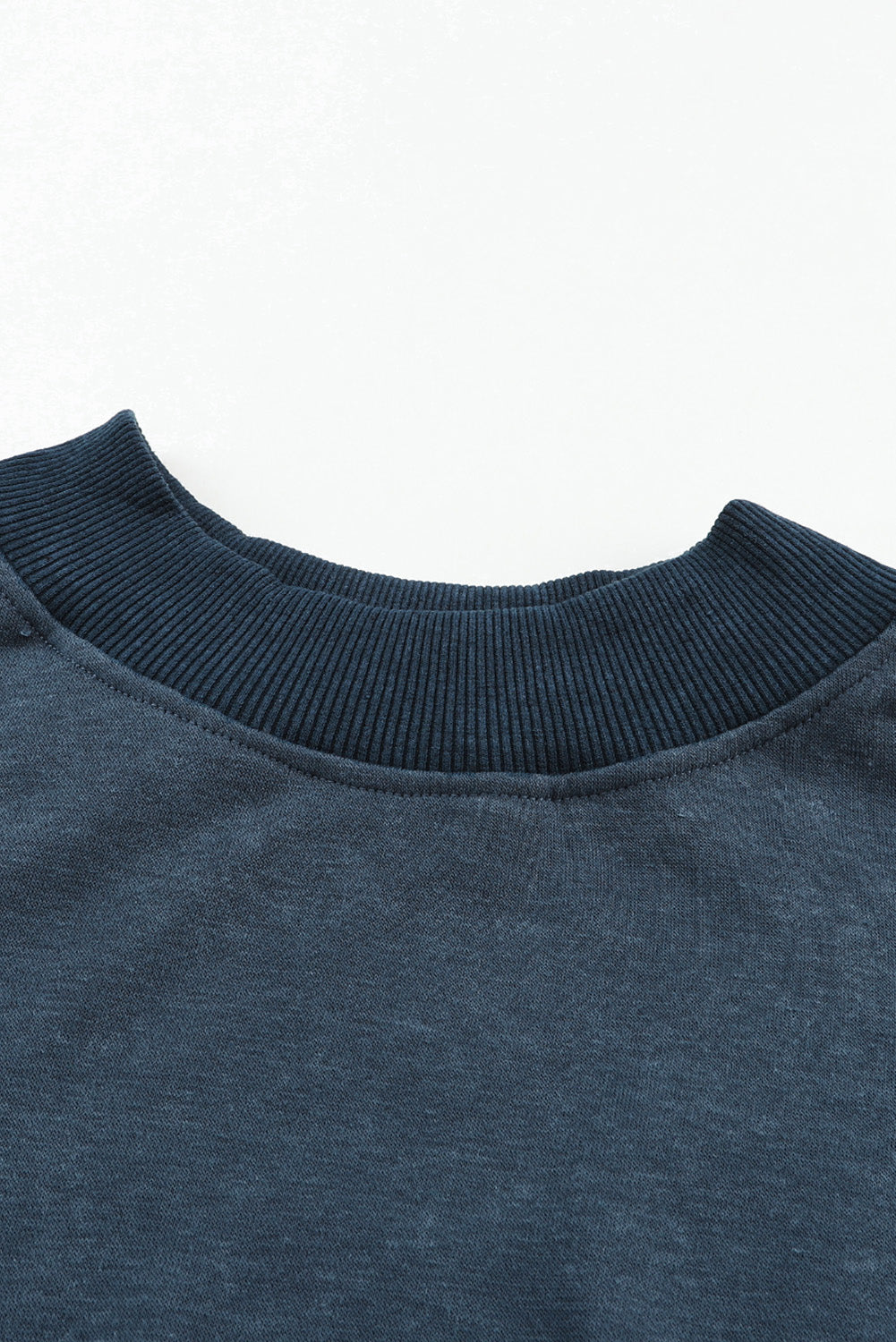 Sky Blue Plain Drop Shoulder Crew Neck Pullover Sweatshirt