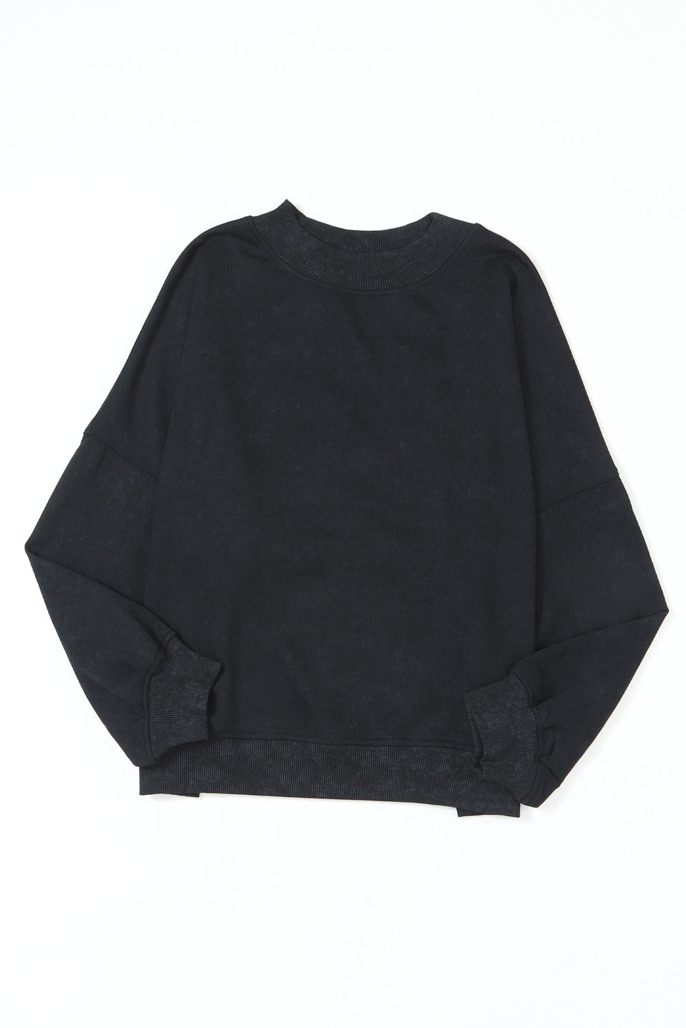 Sky Blue Plain Drop Shoulder Crew Neck Pullover Sweatshirt