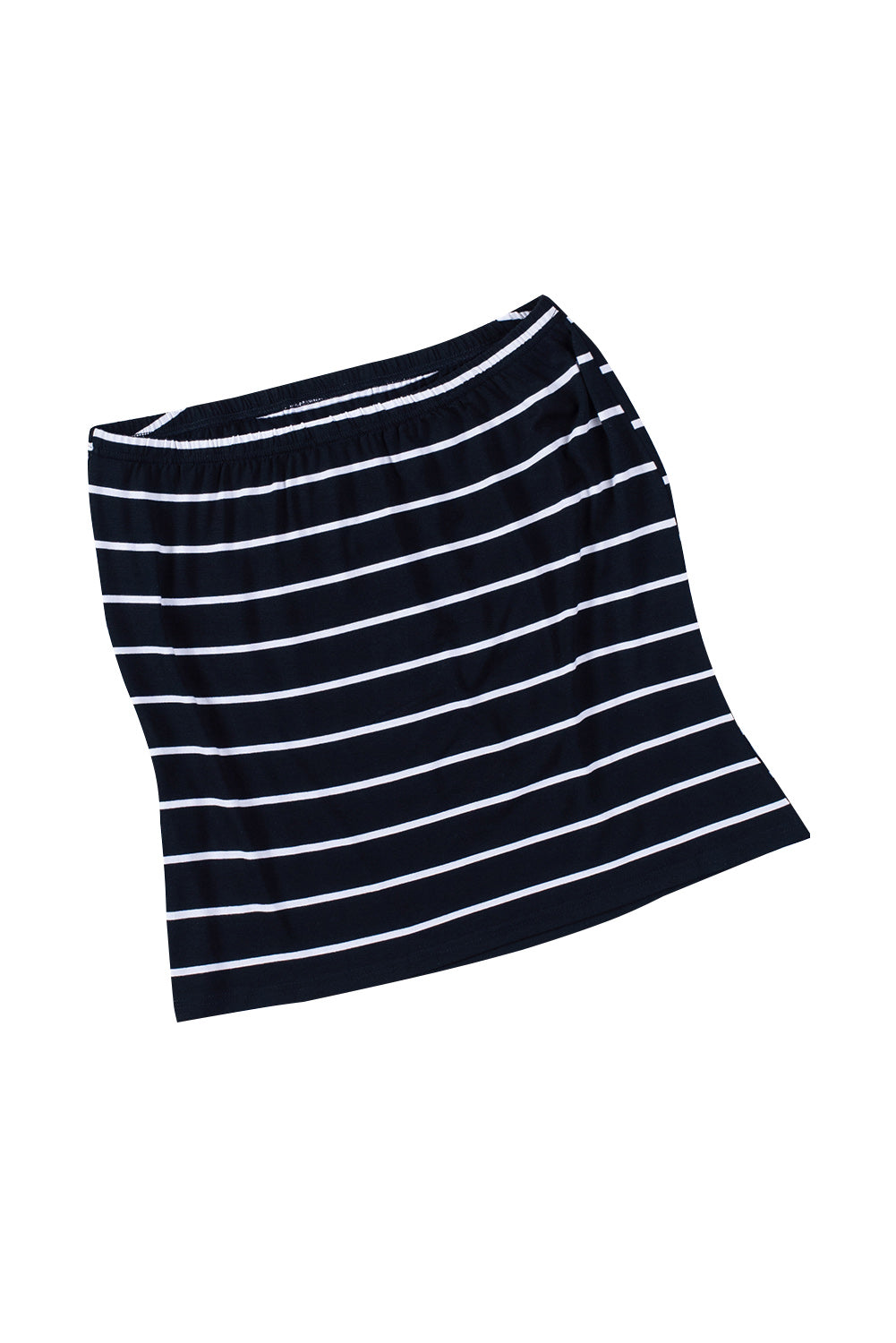 Black Casual Striped Strapless Bandeau Summer Top