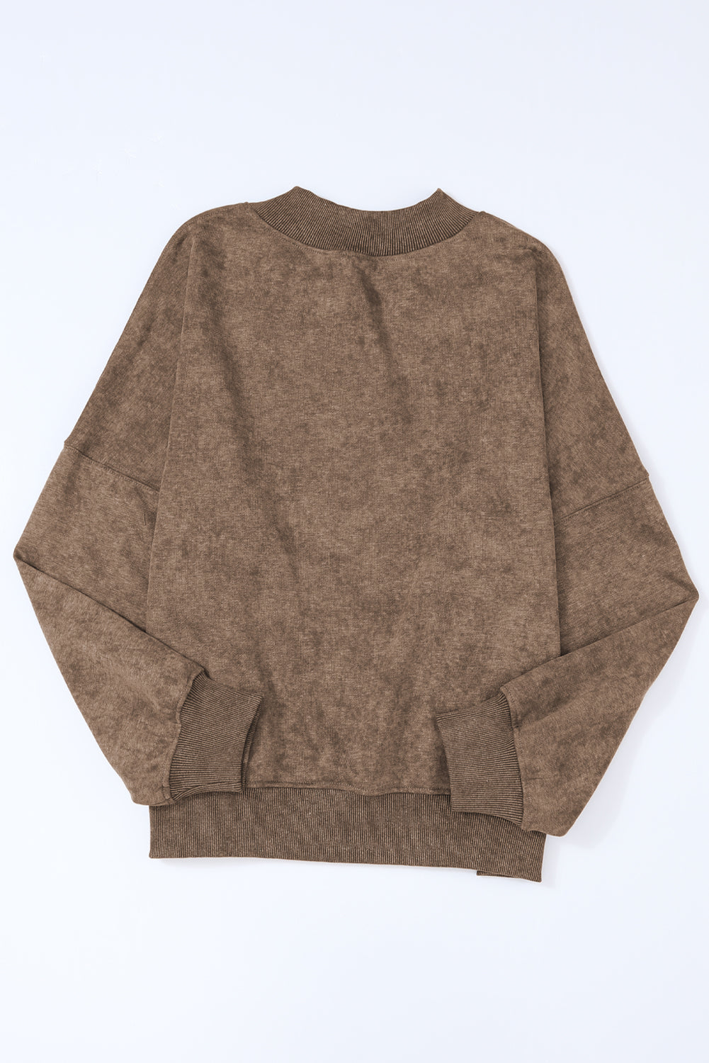 Sky Blue Plain Drop Shoulder Crew Neck Pullover Sweatshirt