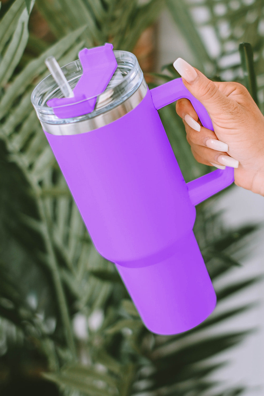 Light Blue 304 Stainless Steel Double Insulated Tumbler Mug with Straw