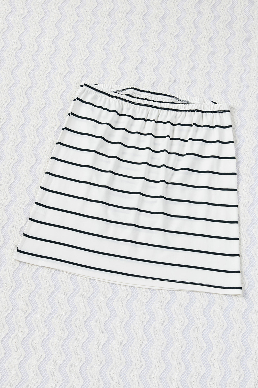 Black Casual Striped Strapless Bandeau Summer Top